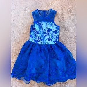 Penelope Tree Blue dress with lace detail. Size 10